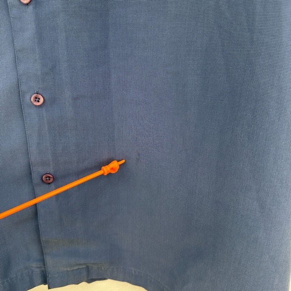 Oobe Shirt Mens 3XL Blue Button Up Short Sleeve Vacation Casual‎ - Picture 5 of 11